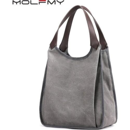 Canvas Handbag For Women Casual Single Shoulder Bag Solid Color Fashion All-match Multi-layer Large Capacity Underarm Bag 2021