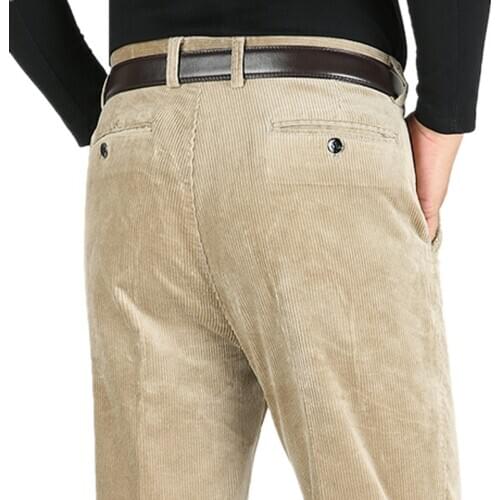 ICPANS Corduroy Men Trousers Straight Loose Autumn Men Casual Pants High Waist Mens Strousers Size 40 42 44