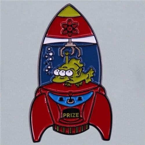 Interesting Rocket Cartoon Brooch Originality Lapel Badge Denim Jacket Backpack Pin Decoration Children Fashion Jewelry Gifts
