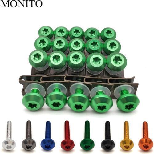 20pcs M6 Motorcycle Fairing Bolts Nuts Kit Body Fastener Clips Screws For KAWASAKI KLX 150 250 KLX250 KLX 450R KDX 125 250 300