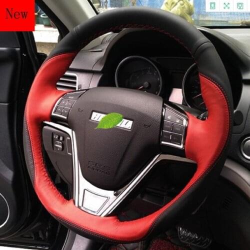 DIY Hand-Stitched Leather Car Steering Wheel Cover for Great Wall Haval H4 H2 H6 F5 F7 F7X M6 Auto interior Accessories