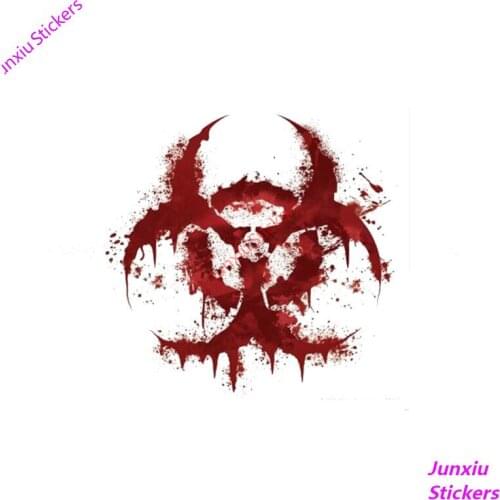 Creativity WHITE BLOODY BIOHAZARD Car Stickers and Decal Funny Bumper Window Trunk Laptop Cover Scratches Accessories KK11*11cm