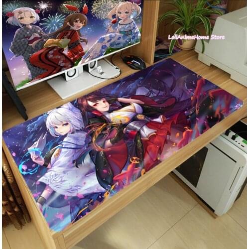 Hot Game Azur IJN Amagi Kaga Lane Cartoon Large Mouse Pad Thicken Laptop PC Gaming Mice Mat Desk Keyboard Mat Anti-Slip Playmat