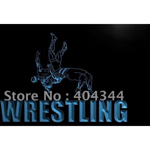LK637- Wrestling Fight Game Bar Beer NEW Light Sign home decor crafts