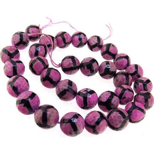 Unique Pearls jewellery Store,Faceted Football Peach Black Agate 12mm Gemstone Loose Beads Jewelry LC3-0182