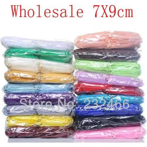 Drawable Organza Bags 7x9cm Wholesale 500pcs/lot Wedding Gift Bags Jewelry Packing Bags Display & Wedding Pouches