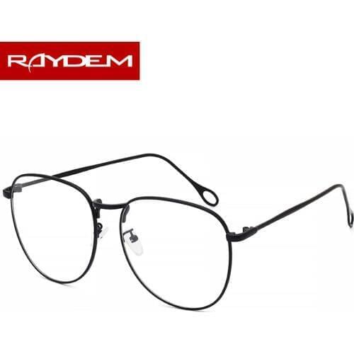 2018 Men Vintage Metal Frame Round Big Glasses New Hot Sale Optical Male Reading Eyeglasses Black Woman Light Classes Female