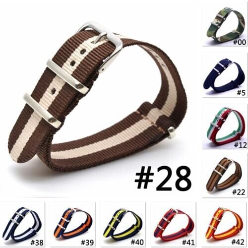 16mm 18mm 20mm Nylon Watch Strap Nato Army Sport Canvas Strap Substitute DW Watch Braided Watch Band Buckle Belt