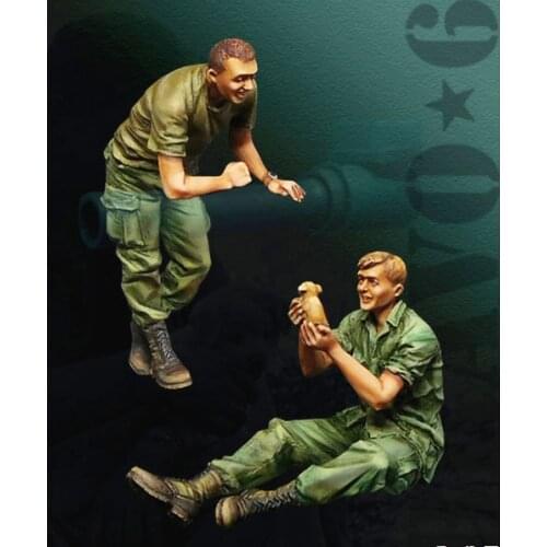 New Unassembled 1/35 ancient man sit include 2 Resin Figure Unpainted Model Kit