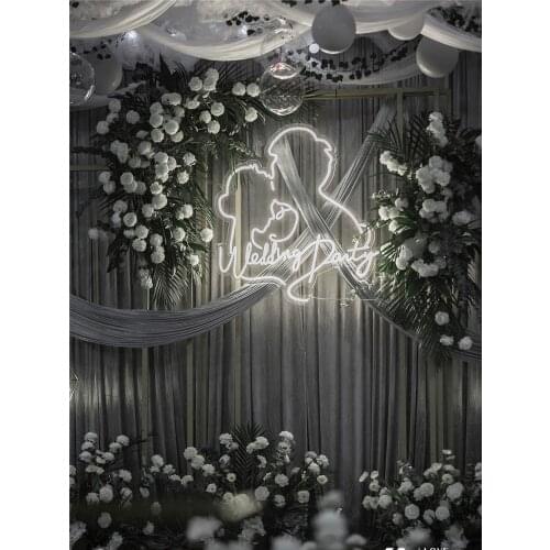 New Couple Wedding Wedding Avatar Name Letter Logo Glowing Neon Light Listing Stage Background Photo Props Light