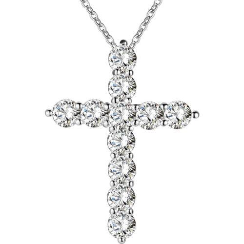 Wholesale Charm Silver Color Pendants For Women Jewelry Necklace Lady Fashion Jewelry Pendant Ablaze Cross AN296/bbaajsha