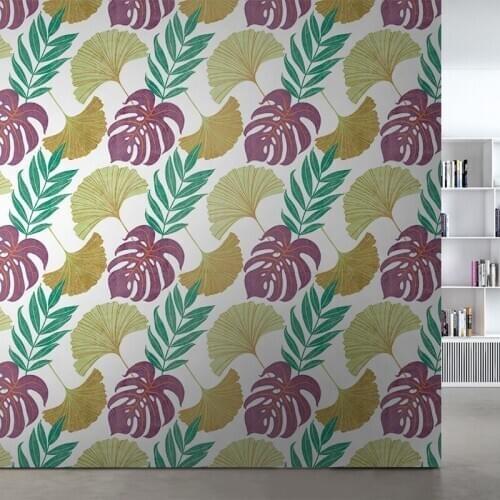 MASAR Simple flower leaf custom mural living room dining room background wall paper hotel restaurant wallpaper Leaf