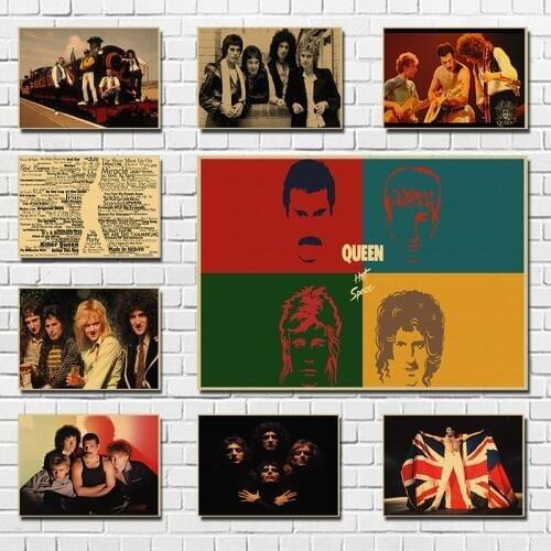 Queen Band Music Kraft Paper Poster Vintage High Quality Drawing core Decorative Painting Wall Sticker