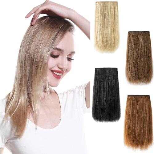 One Piece Synthetic Side Hair Pads Hair Volume Increase Clip-on Hair Extension Fake Straight Auburn Natural Hairpiece 7 Inches