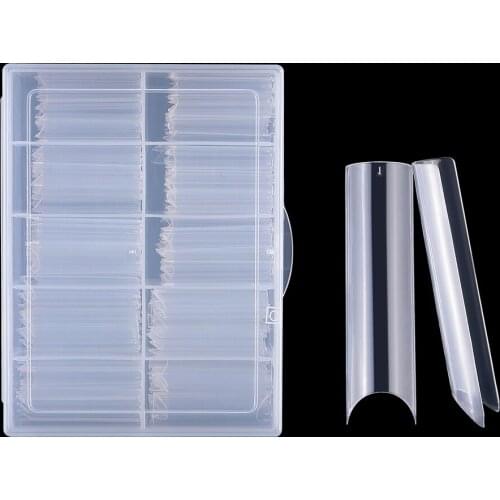 Extra Long C Curve Nail Tips With Box Clear Straight Square Fake Nail Tips For Home Diy And Nail Salons Occasions