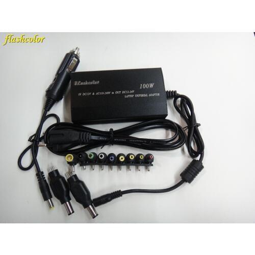 Flashcolor Universal Laptop Charger Notebook Power Adapter 100W Adjustable Voltage for HP DELL IBM Lenovo EU 11 Connector tips