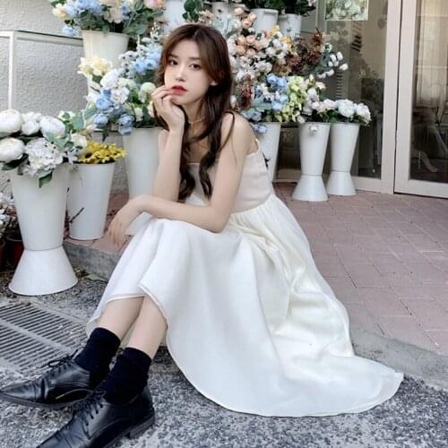 White Suspender Dress Female New Summer French Super Fairy Sen Series Gentle Wind Chiffon Long Skirt