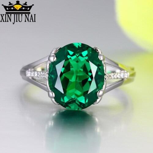 European and American emerald color inlaid goose egg green gemstone ring diamond rings for women crystal wholesale lots bulk
