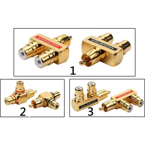 1 RCA Male to 2 RCA Female AV Audio Video Adapter Plug Splitter Converter Connector