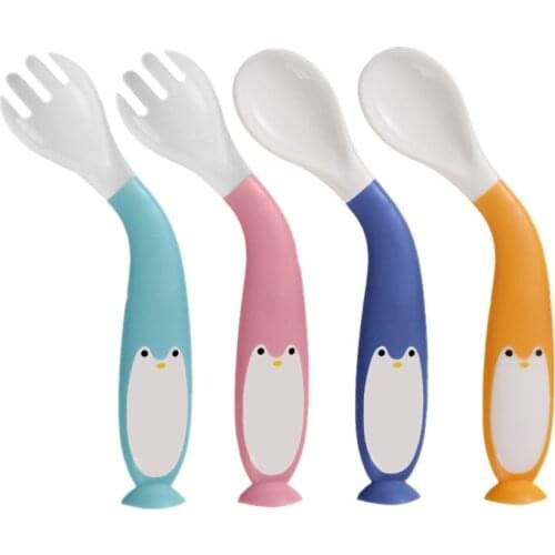 1pc Flexible Baby Spoon Fork Set Portable PP Infant Feeding Spoons Child Toddler Meal Training Tableware Abendable Dinnerware