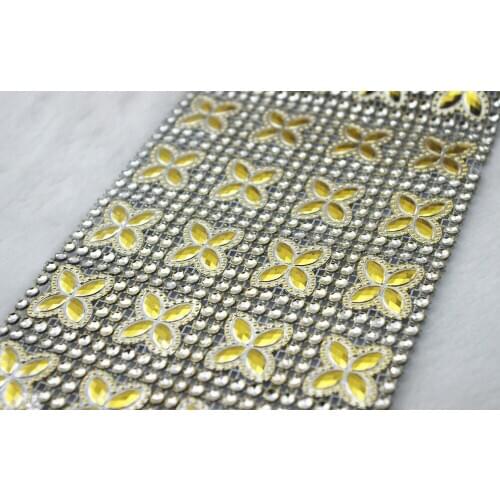 24 Row Rhinestone Mesh Ribbon Gold Butterfly Diamante Wedding Table Wrap