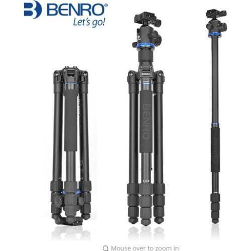 Benro IF18 / IF28 4-section aluminum travel folding tripod with IB1 IB2 ball head