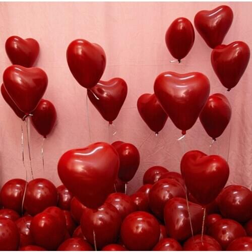 5/10/12inch 10pcs double-layer ruby red latex balloons wedding engagement Valentines birthday party decoration helium balloons