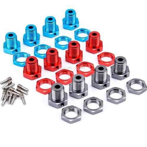 Aluminum Wheel hubs 17mm Hex Nuts Threadlock Replace 5353X for RC Traxxas 1/10 E-Revo E-Maxx Revo 3.3 Slayer Pro 4x4 Summit XO-1