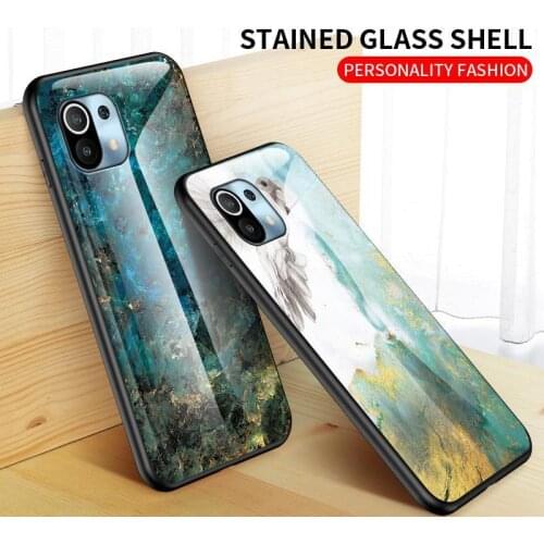 Phone Case For Xiaomi 11 Pro 10T lite Case Tempered Glass Marble Cover for Xiaomi Mi 11pro 10 10t pro Silicone TPU Cover Coques