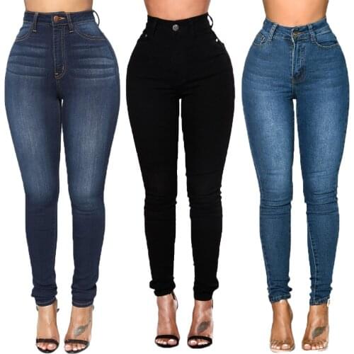 Black Jeans Women Autumn Casual High Elasticity Skinny Denim Pencil Pants Woman Fashion Slim High Waisted Jeans Pantalones