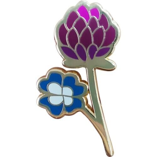 Four Leaf Clover enamel pin lucky charm brooch woman gift