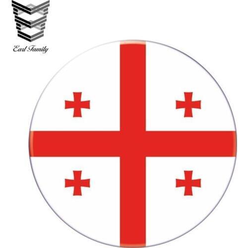 EARLFAMILY 13cm x 13cm Auto Moto Bike Suitcase Laptop Flag Round Georgia Decal Reflective Car Sticker Waterproof 3D Car Styling