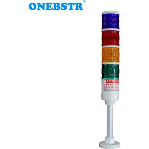 HNTD LED Indicator Lamp Warning Attention Light 24V Rod Type TD50 4 Color Often Bright Buzzer CNC Machine Tools Free Shipping