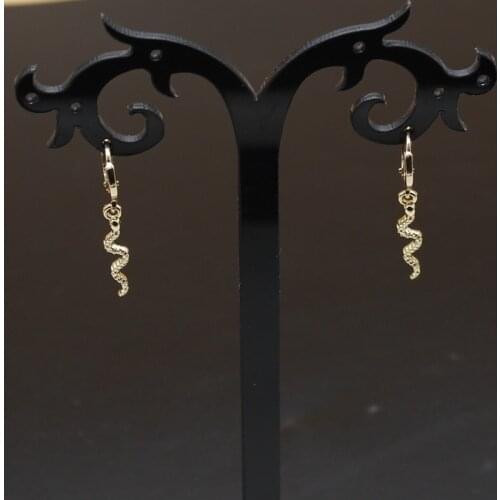 Exquisite Little Snake Pendant Punk Round Earrings Fashion Snake Animal Earrings, Feminine Charm Earrings