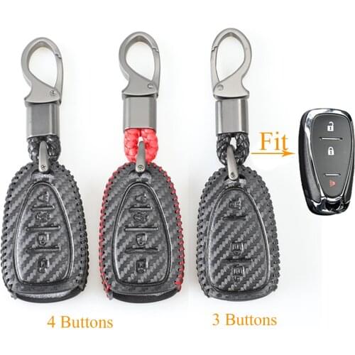Kutery 3/4 Butttons Leather Car Remote Key Case For Chevrolet Cruze Malibu Spark Sonic Impala Equinox Volt Trax Camaro