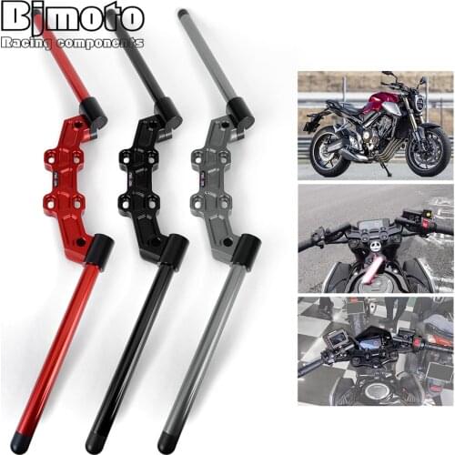 BJMOTO CB 650 R Motorcycle Clip on Adjustable Handlebars Handle Bar With Adapter For Honda CB650R 2019 2020 2021