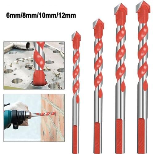Tile Drill Bits Plastic Wood Set 4pcs 6~12MM Alloy Triangle Rotary Tools