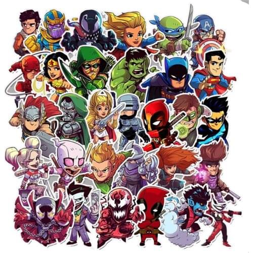 10/30/50pcs Lot Cartoon Disney Marvel Stickers The Avengers Waterproof Sticker Luggage Skateboard Guitar Laptop Stikers Kid Toy