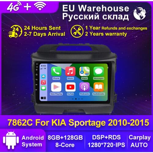 NaviFly 7862C 6G 128G Android 10 All In One Car Intelligent System For Kia Sportage 3 SL 2010 - 2016 Built In Carplay DSP GPS