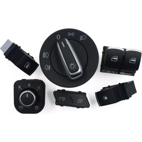 Window Mirror Headlight Door Control Switch For VW Passat B6 Golf MK5 6 R32 GTI MK5 Rabbit Tiguan 5K3959857 1K0962125 5ND941431A