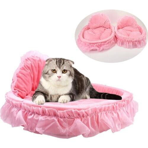 Princess Lace Cat Luxury Pet Bed For Large Dogs Kennel House Dog Puppies Mat Nest Small Medium Cats Lovely Sofa Sleeping Bag