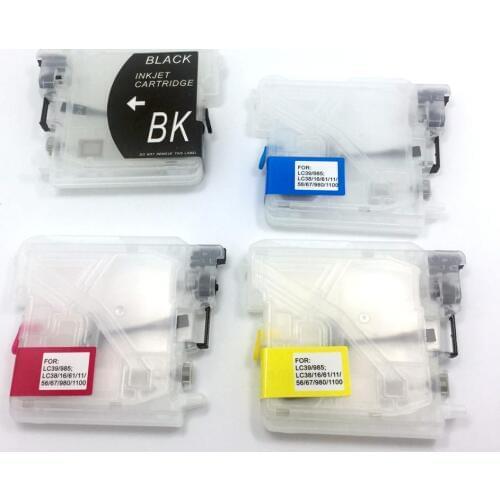 YOTAT Empty Refillable ink cartridge for Brother LC980 LC38 LC1100 LC61 LC67 LC65 LC11 LC16 for Brother DCP-165C/385C