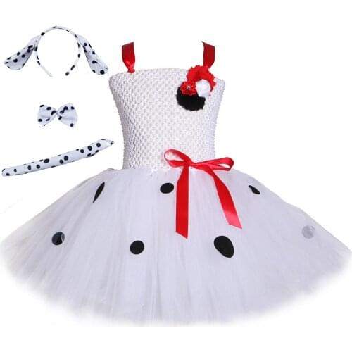 Spotted Dog Tutu Dress Girl Childrens Party Performance dress girls hand-made Gauze Shawl Costume Dress Kids ClothesDance Wear