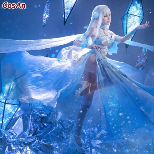 Re:Life In A Different World From Zero Emilia Cosplay Costume Cute Ice Crystals Formal Dress Activity Party Role Play Clothing