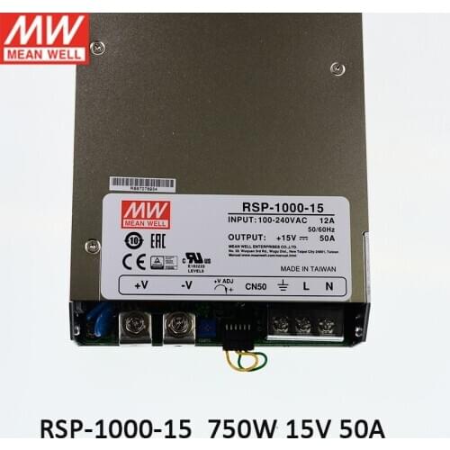 RSP-1000-15 MEAN WELL Switching Power Supply 110V/220V AC to 15V DC 50A 750W Transformer programmable power supply in parallel