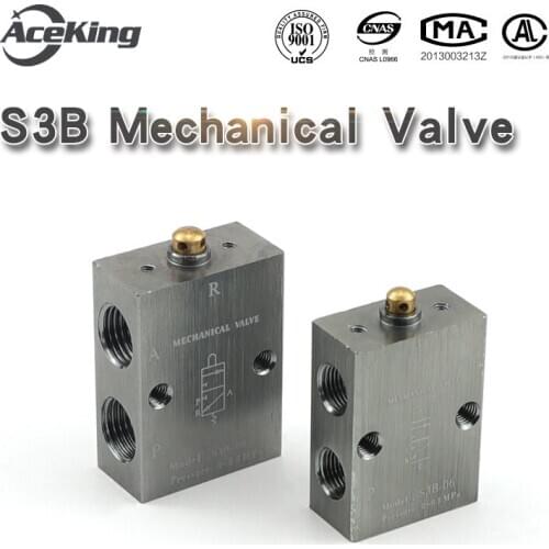 S3B Two position three-way mechanical valve pneumatic valve basic mechanical valve s3b-m5 s3b-06 s3b-08