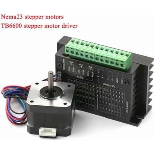 Free shipping Nema23 stepper motor 57 motor length 56mm 76mm 3A Output torque 1.2Nm 15.Nm TB6600 stepper motor driver card kit