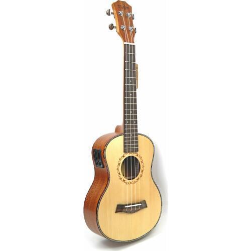 26" tenor Spruce Solid Wood ukulele Electric 4 Strings Hawaii mini small guita travel ukelele acoustic guitar Uke Concert