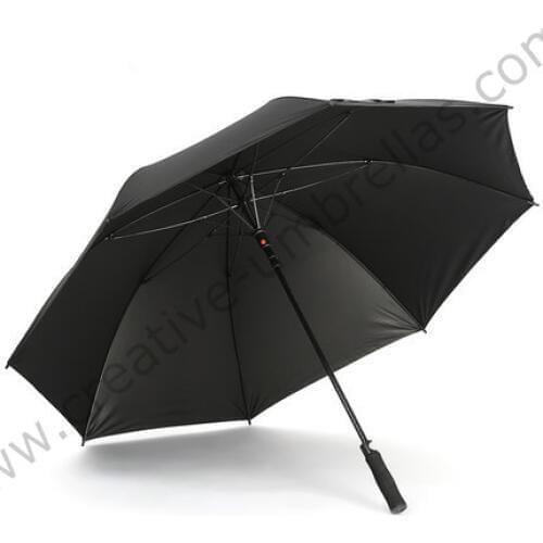135cm 3-4 persons Anti UV 5 times black coating windproof auto open business anti-thunder fiberglass golf outdoor sport umbrella
