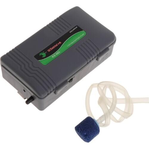 Air Pump Portable Aquarium Fish Tank Battery Powered Oxygen Aerator With Stone
